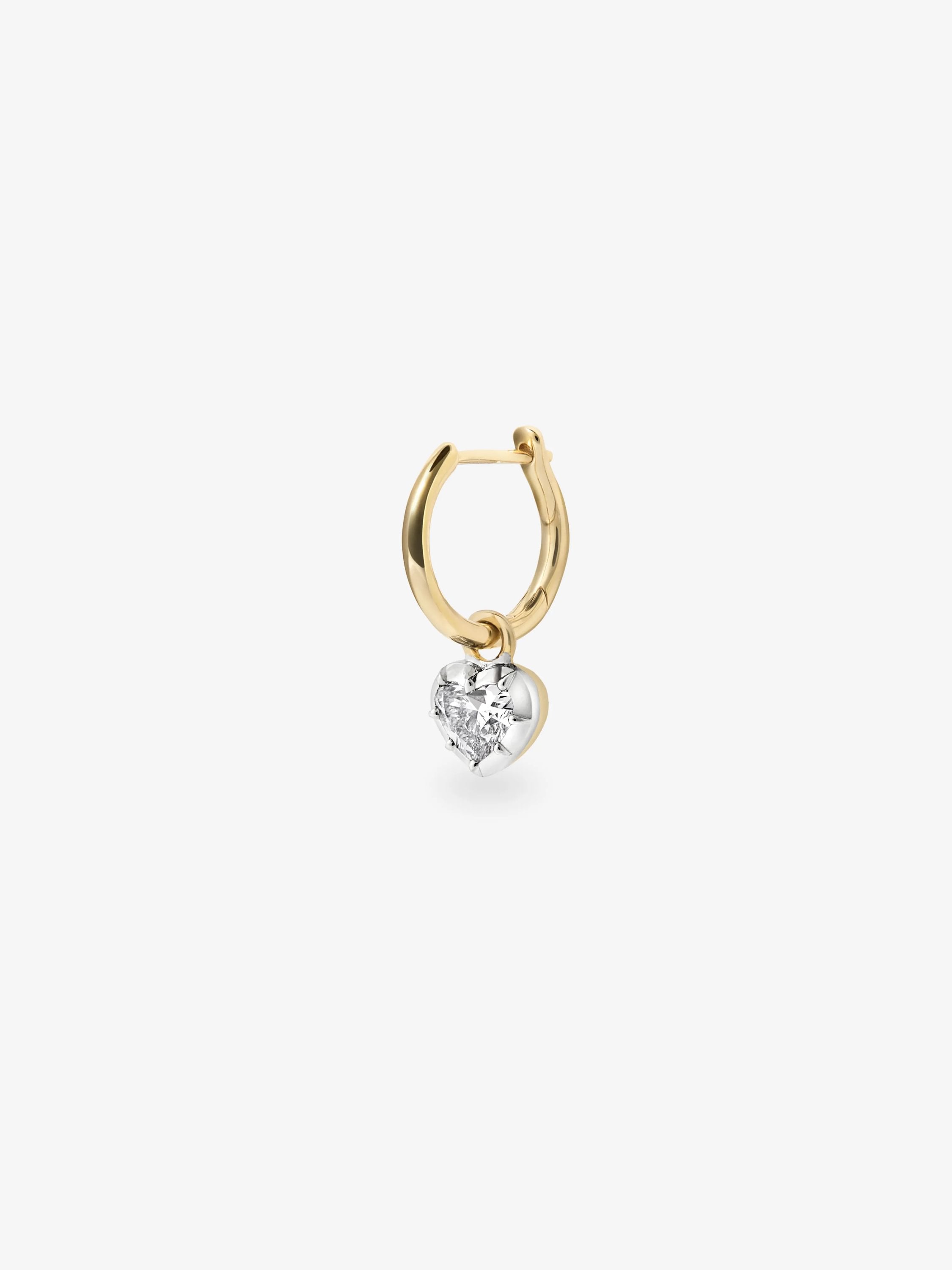 0.30ct Heart-Shaped Diamond & White Gold Single Gypset Hoop Earring View 2