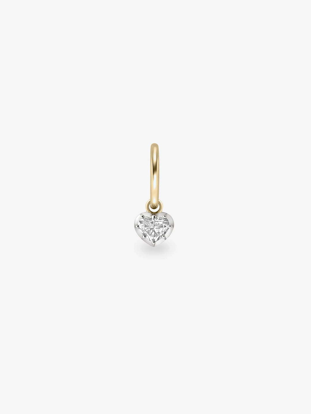 0.50ct Heart-Shaped Diamond & White Gold Single Gypset Hoop Earring  View 1