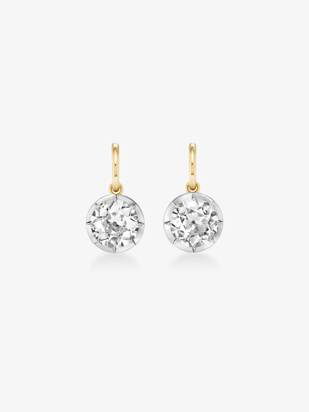 5.90ct Diamond & White Gold Gypset Hoop Earrings  View 1