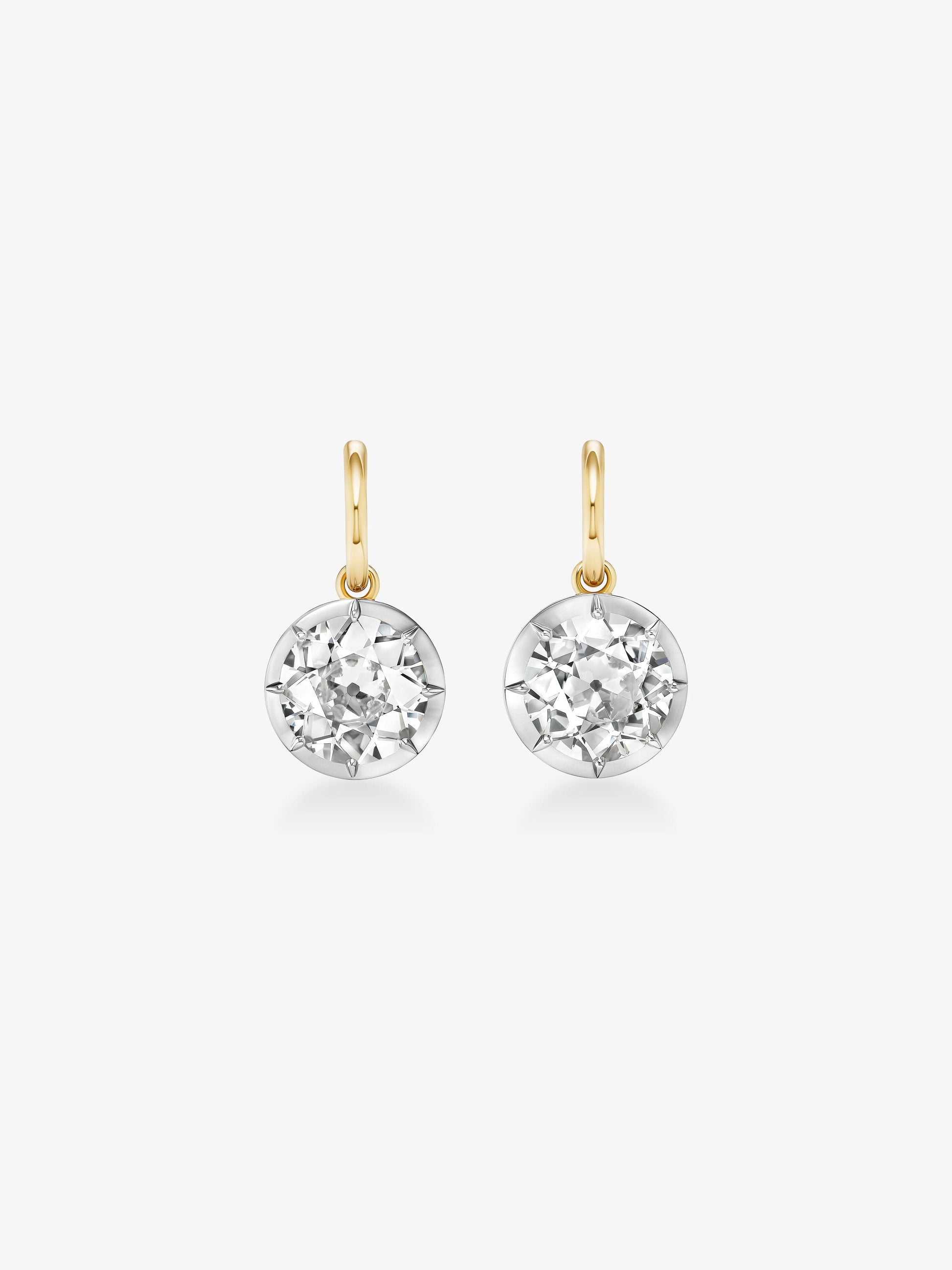 5.90ct Diamond & White Gold Gypset Hoop Earrings View 1