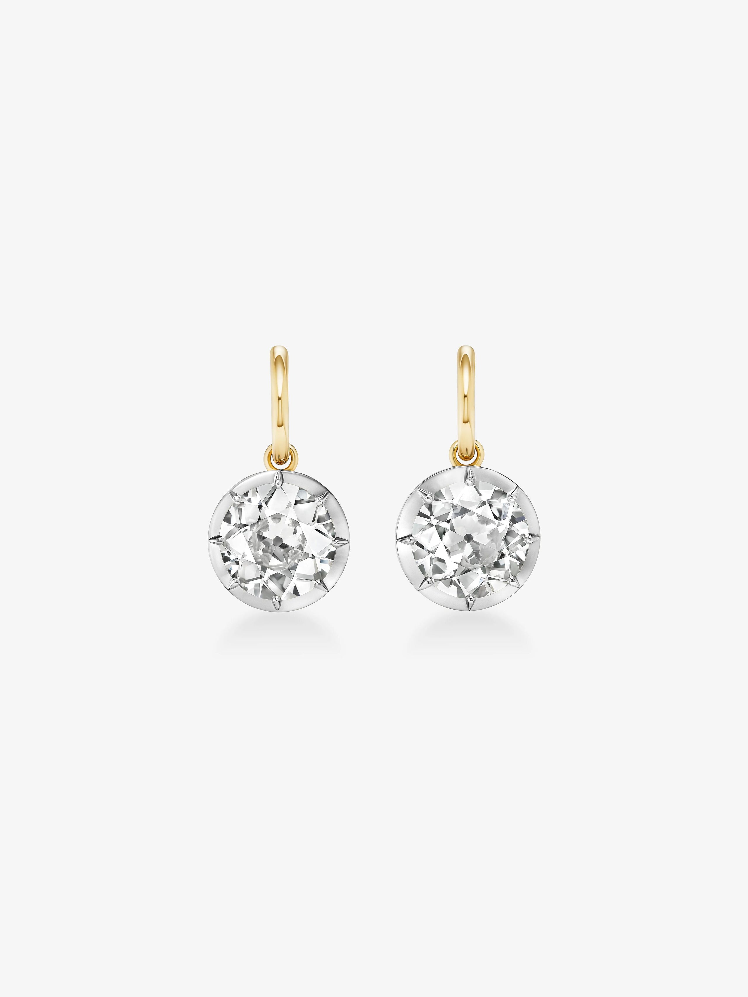 5.90ct Diamond & White Gold Gypset Hoop Earrings View 1