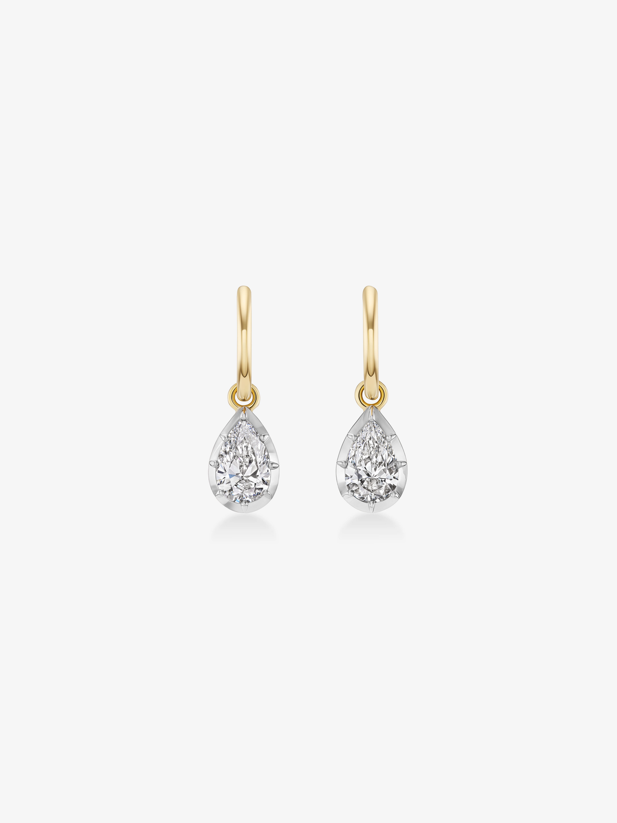 0.70ct Pear-Shaped Diamond & White Gold Point Up Gypset Hoop