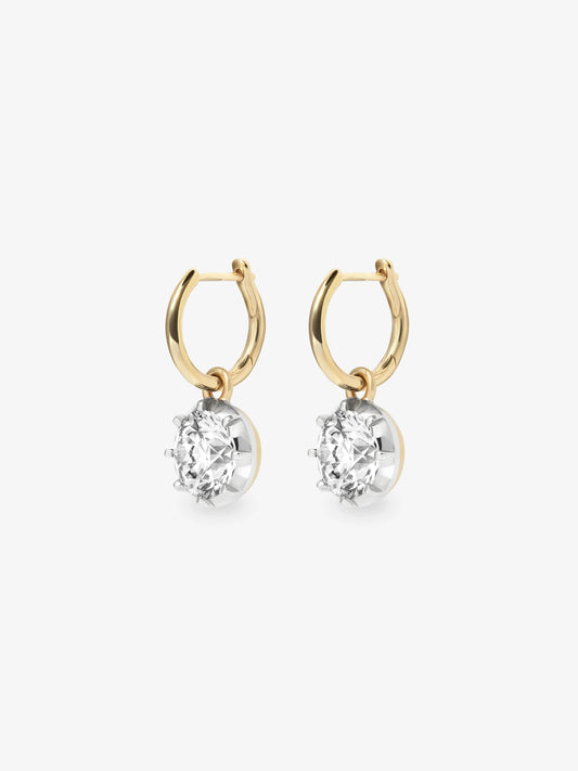 1.50ct Diamond & White Gold Gypset Hoop Earrings View 2