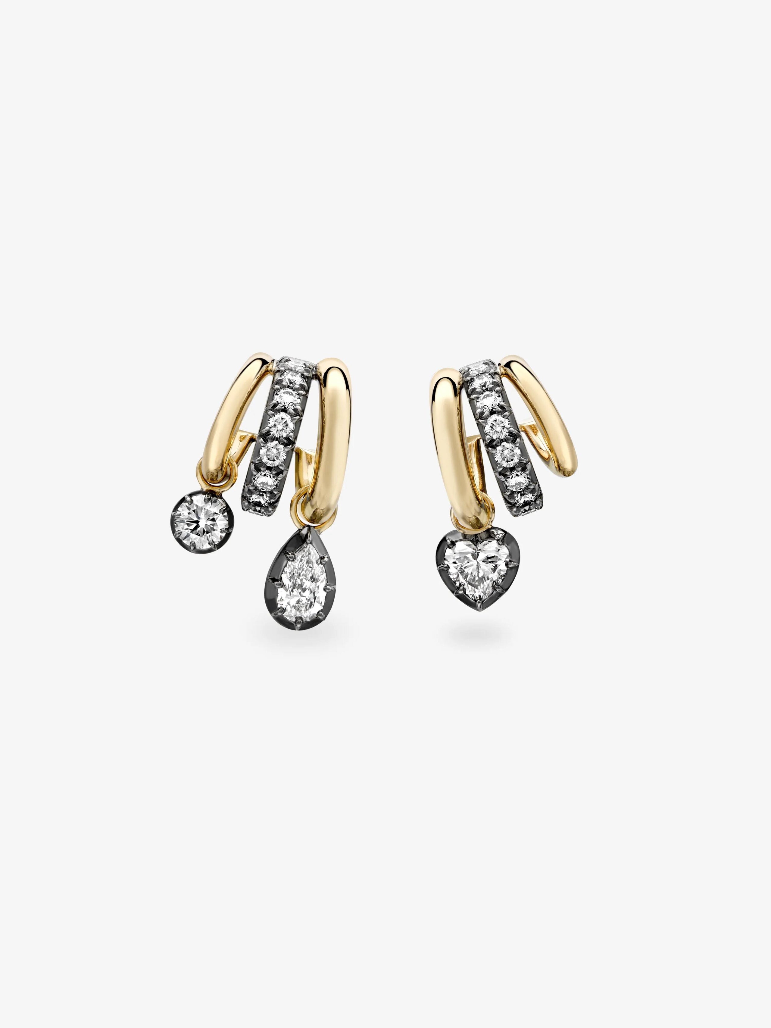 Multi-Shape Diamond Tripset Hoops View 1
