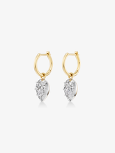 0.70ct Pear-Shaped Diamond & White Gold Gypset Point Down Hoop Earrings