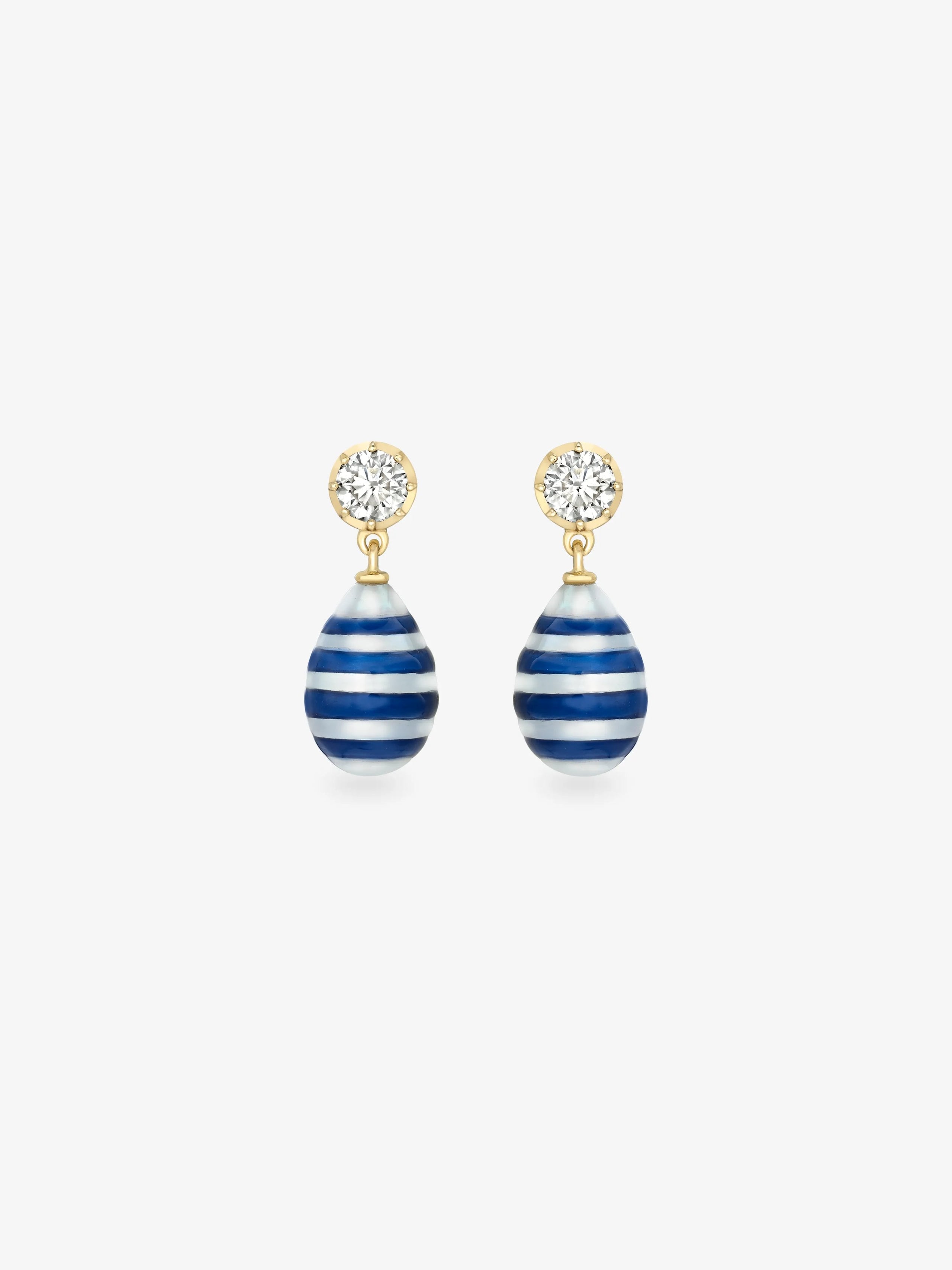 Hello Sailor Breton Pearl & Diamond Earrings View 1
