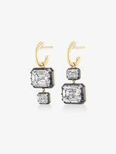 Asymmetric Emerald Diamond Hoop Earrings