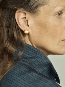 Orbit Yellow Gold Small Stud Sphere Earrings