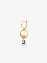 Orbit Single Yellow Gold & Diamond Sphere Gypset Hoop Earring