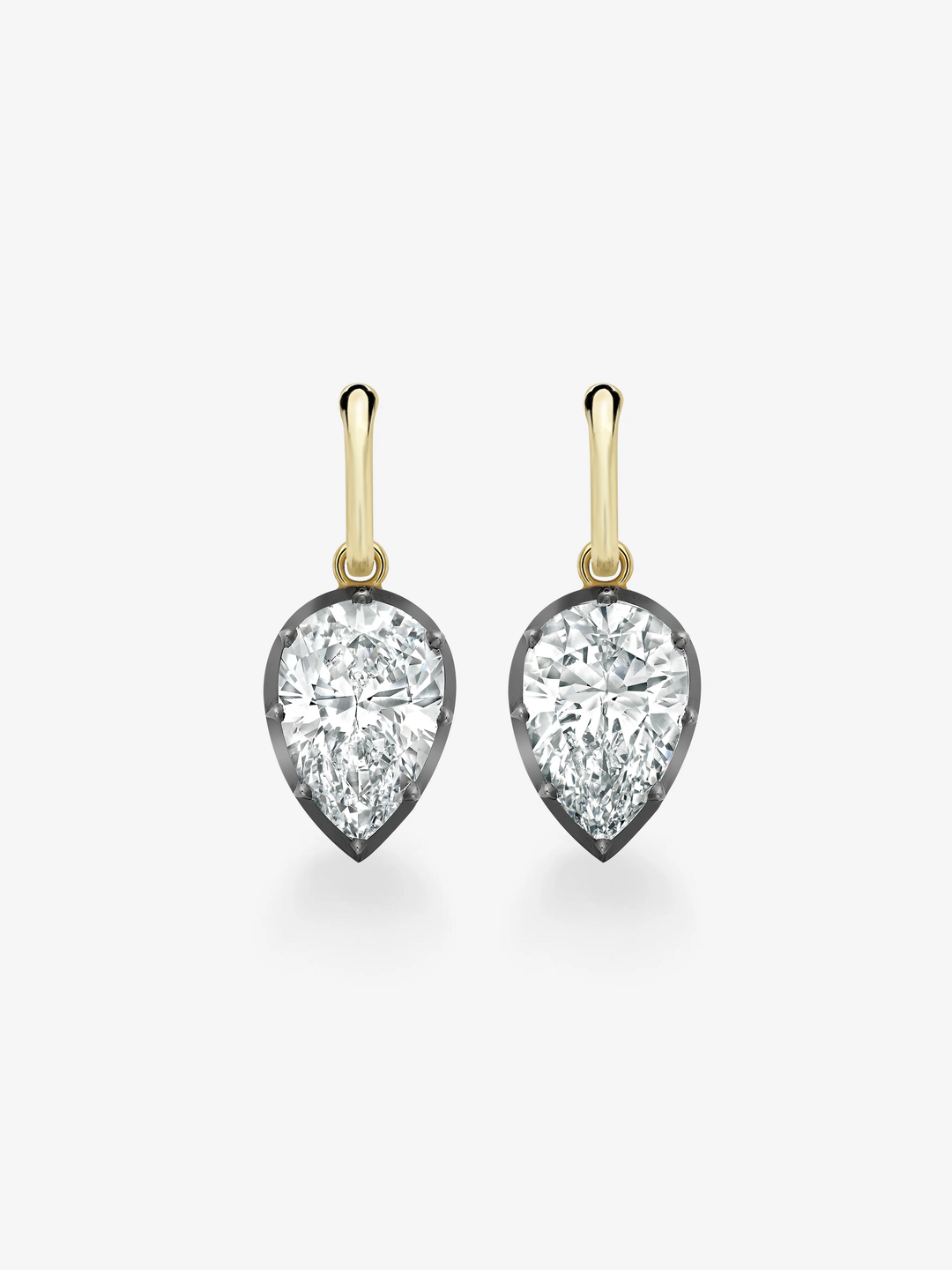 7.50ct Pear-Shaped Diamond Gypset Hoop Earrings  View 1
