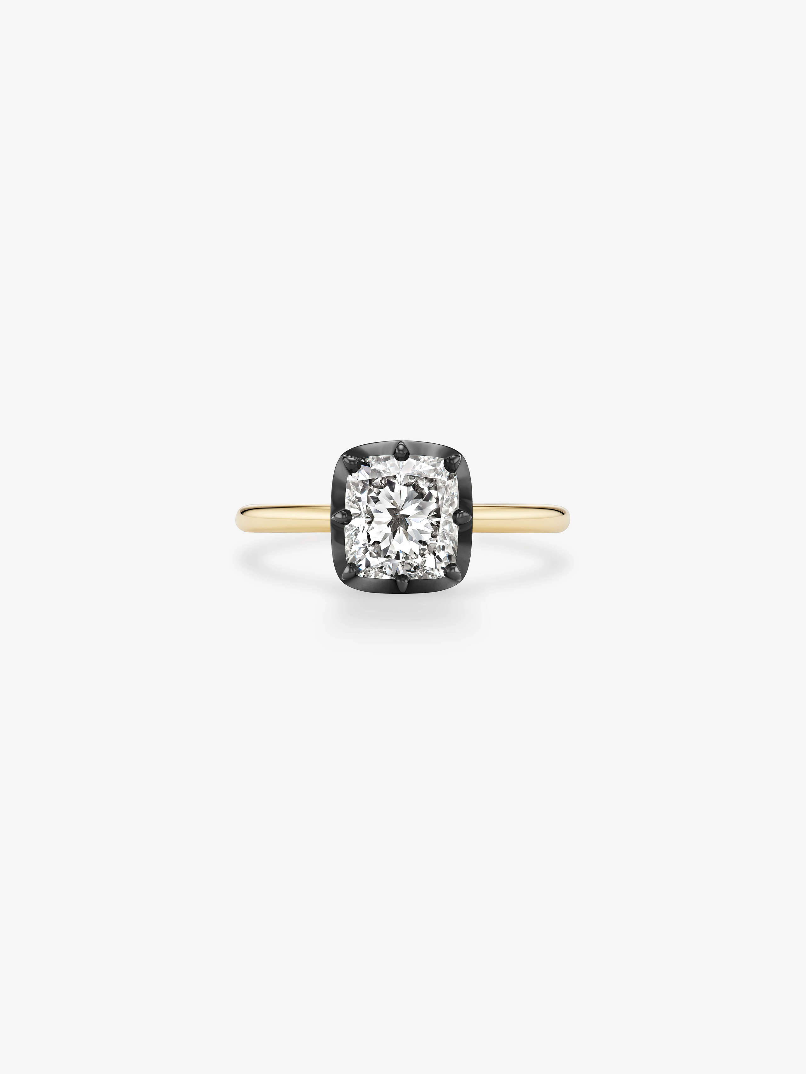 1.91ct North-South Cushion Diamond Button Back Ring View 1