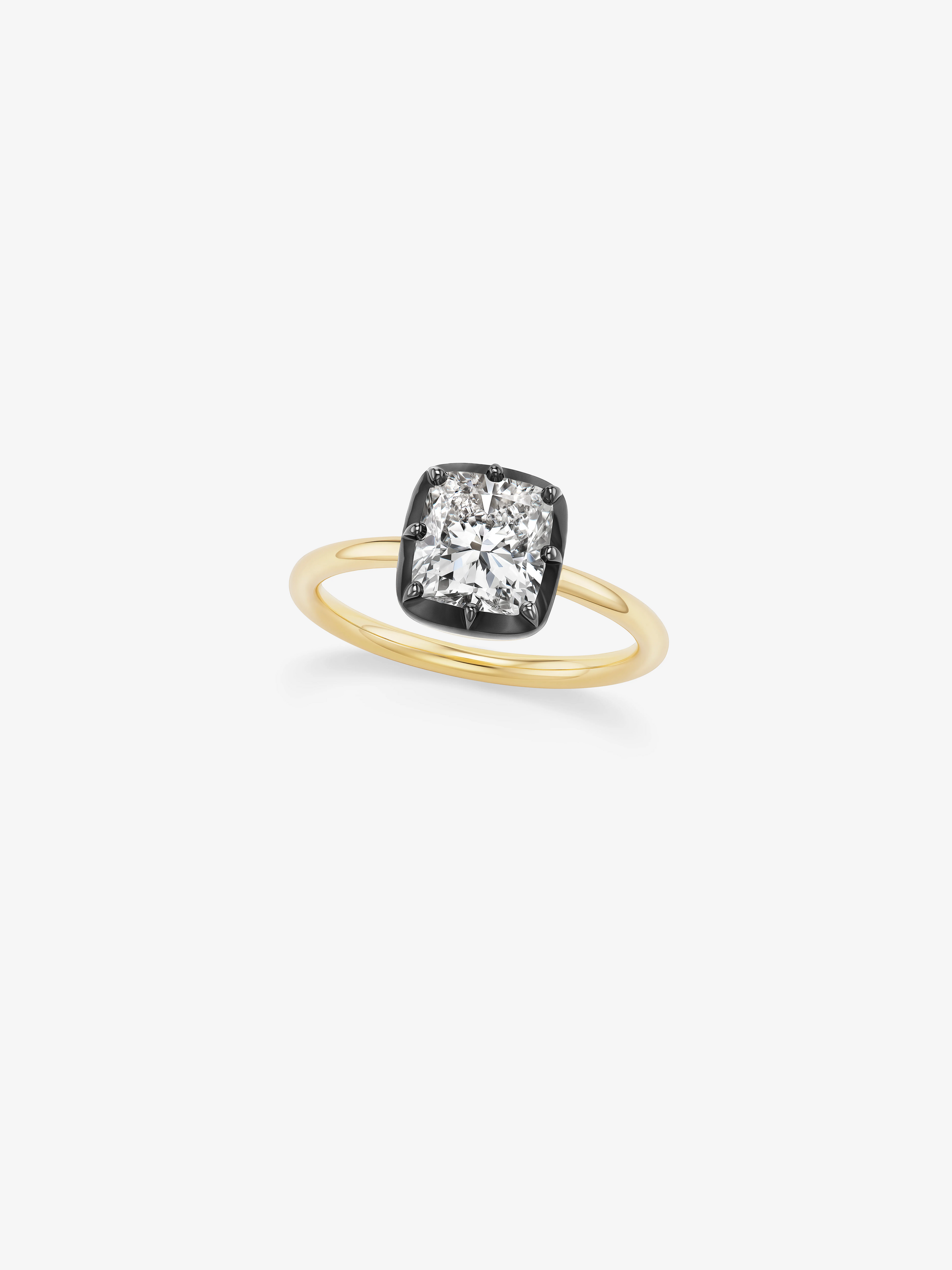 1.91ct North-South Cushion Diamond Button Back Ring View 3