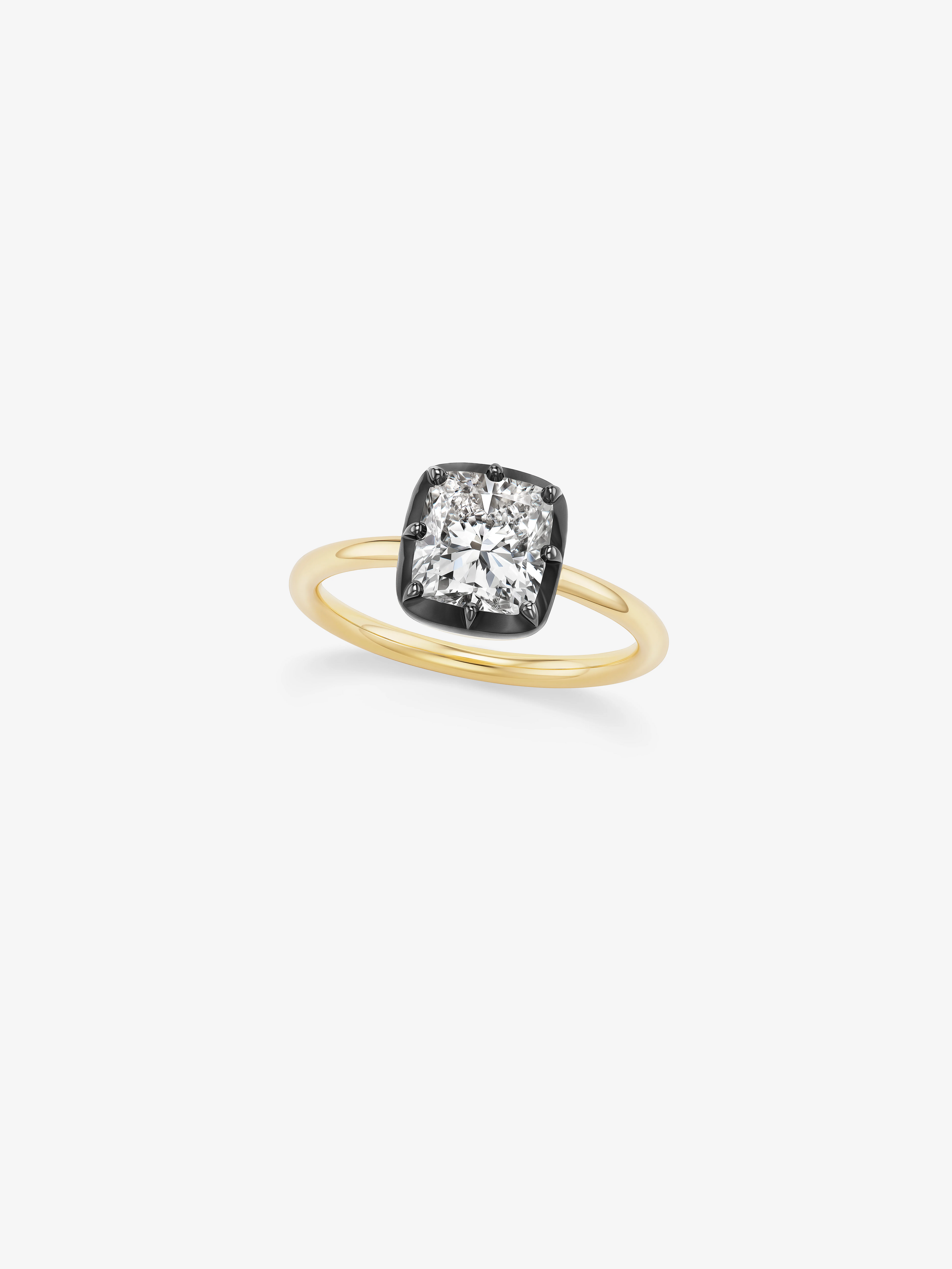 1.91ct North-South Cushion Diamond Button Back Ring View 3
