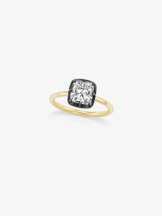 1.91ct North-South Cushion Diamond Button Back Ring View 3