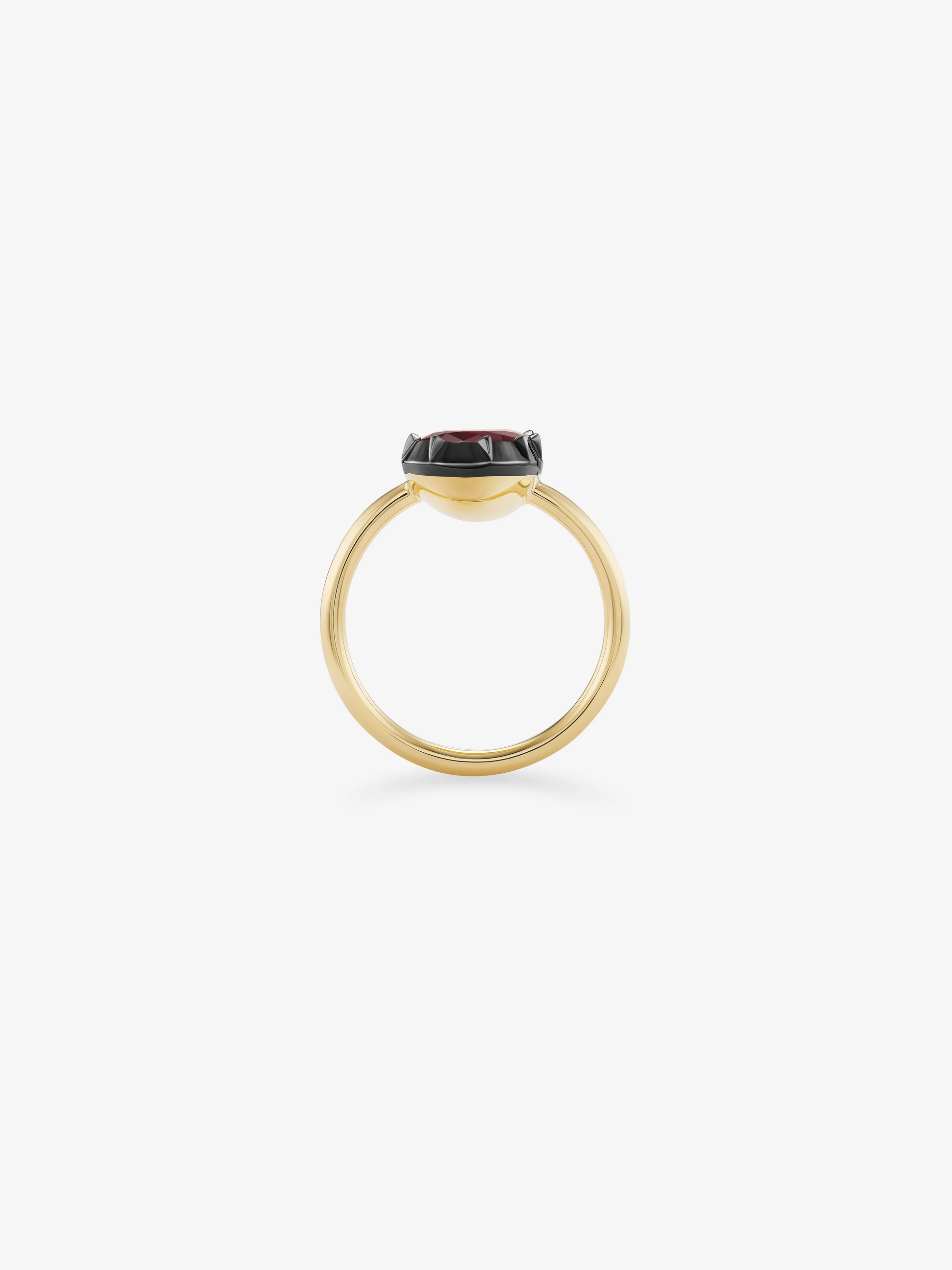 2.23ct Tilted Pear Ruby Button Back Ring View 3