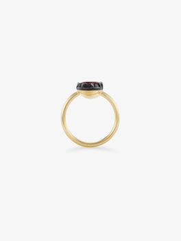 2.23ct Tilted Pear Ruby Button Back Ring