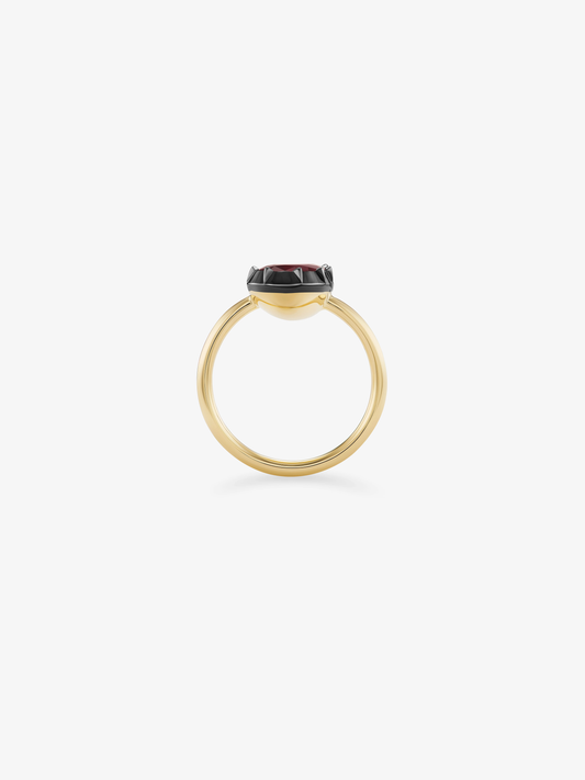 2.23ct Tilted Pear Ruby Button Back Ring View 3