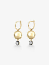 Orbit Yellow Gold & 0.20ct Diamond Sphere Gypset Hoop Earrings