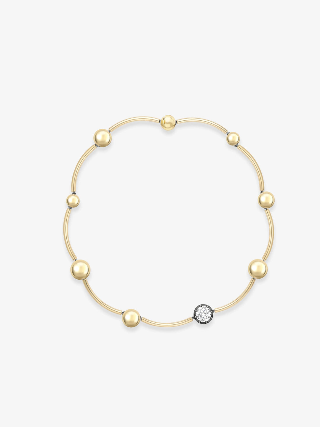 Orbit Yellow Gold & Diamond Sphere Necklace  View 1