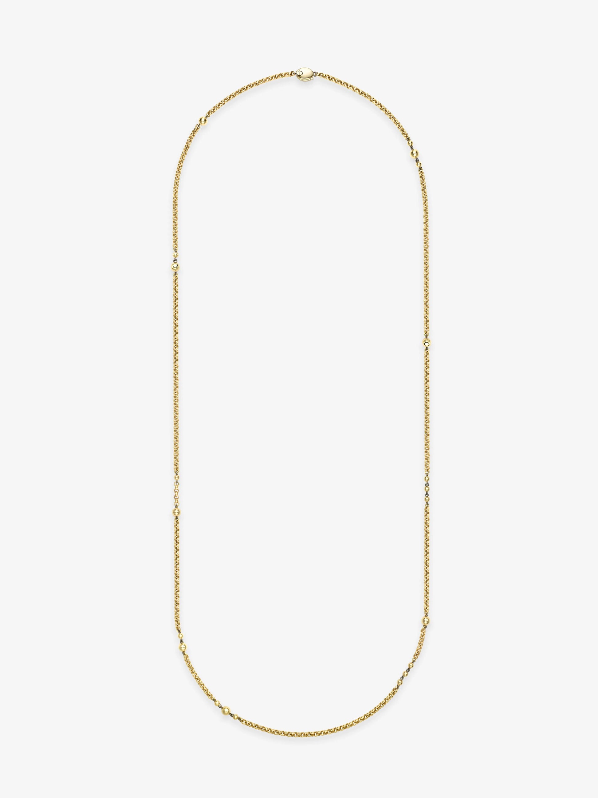 Orbit Yellow Gold Belcher Ball n Chain 32" Necklace View 1