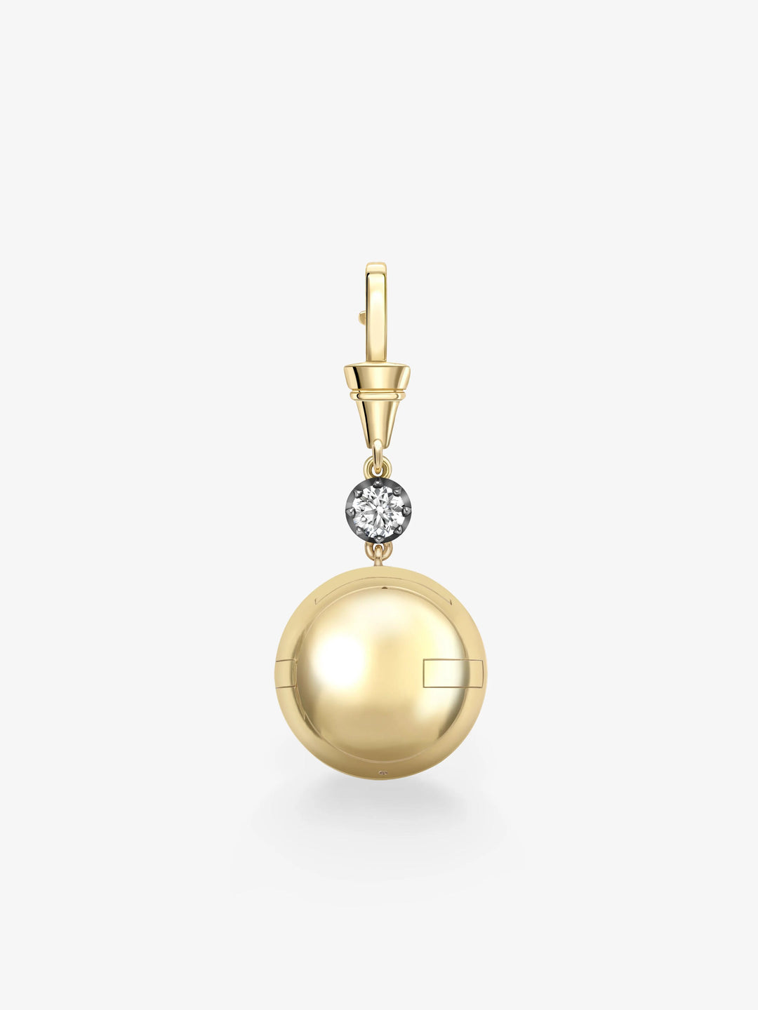 Orbit Yellow Gold & 0.40ct Diamond Sphere Locket Pendant  View 1