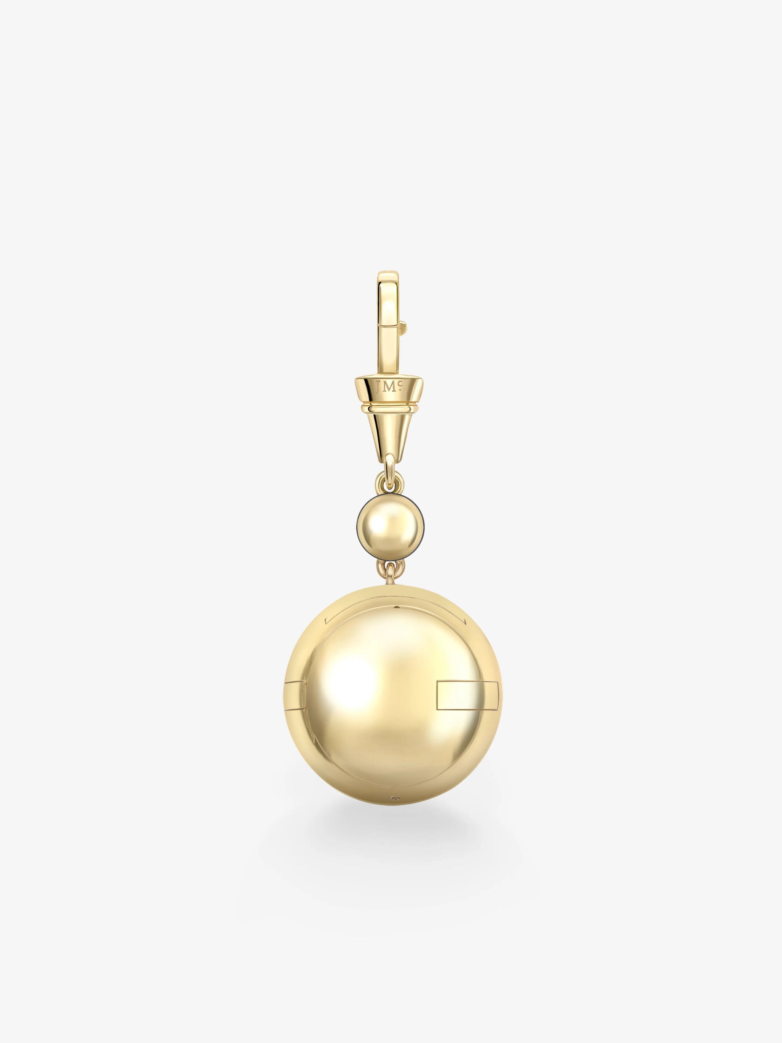Orbit Yellow Gold & 0.40ct Diamond Sphere Locket Pendant View 5