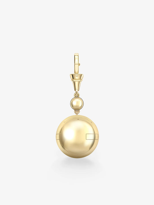 Orbit Yellow Gold & 0.40ct Diamond Sphere Locket Pendant View 5