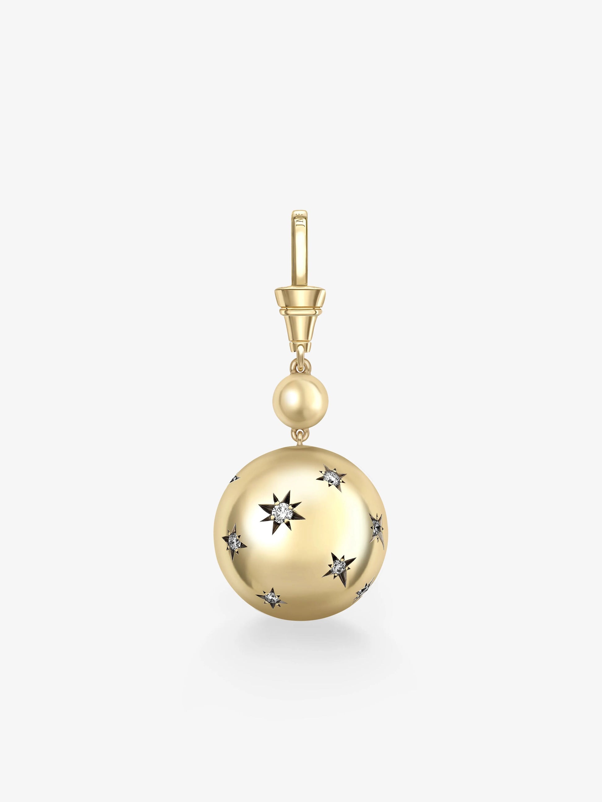 Orbit Yellow Gold & Diamond Star-Set Sphere Pendant View 5