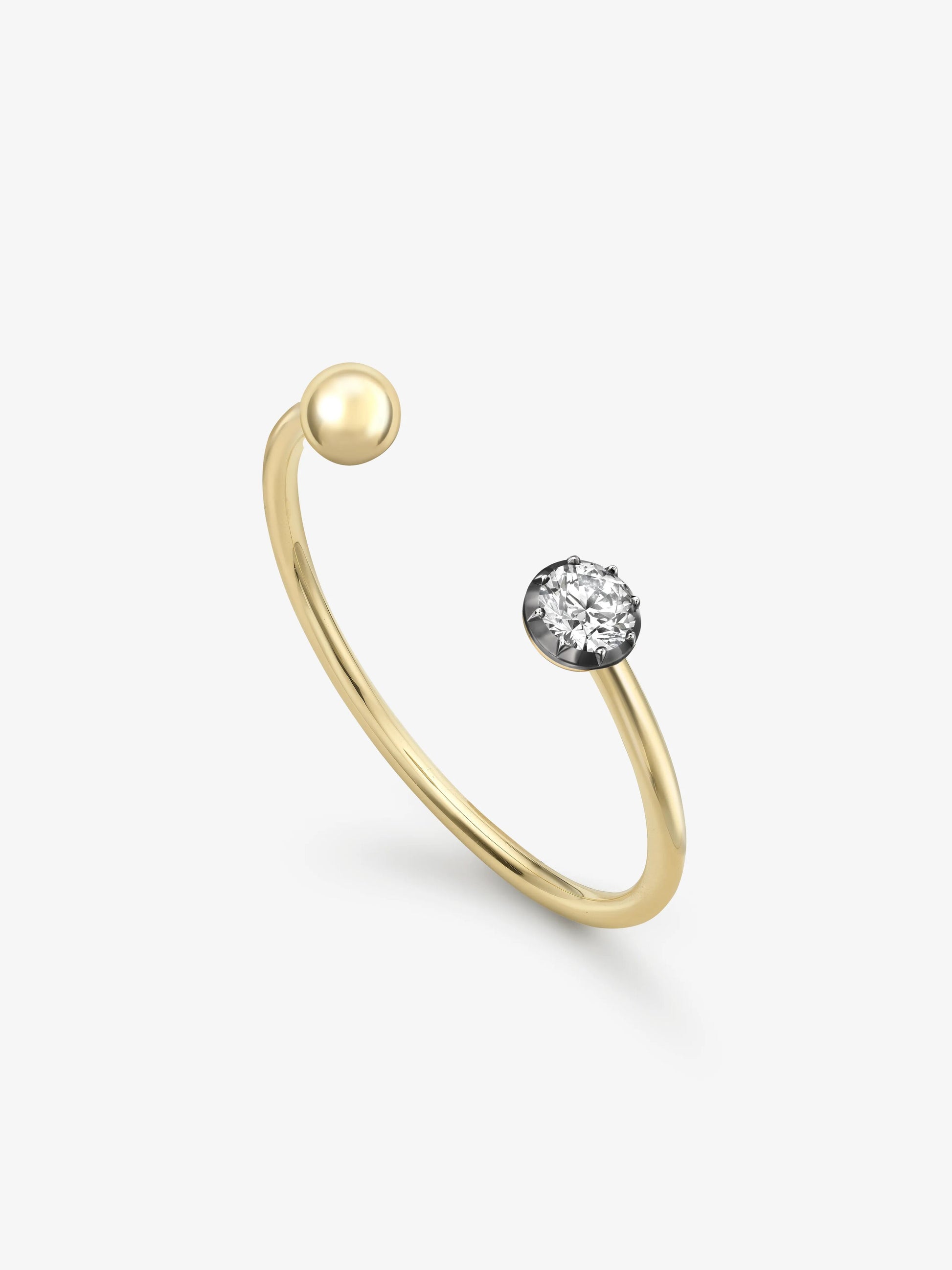 Orbit Yellow Gold & 3.42ct Diamond Sphere Bangle View 4