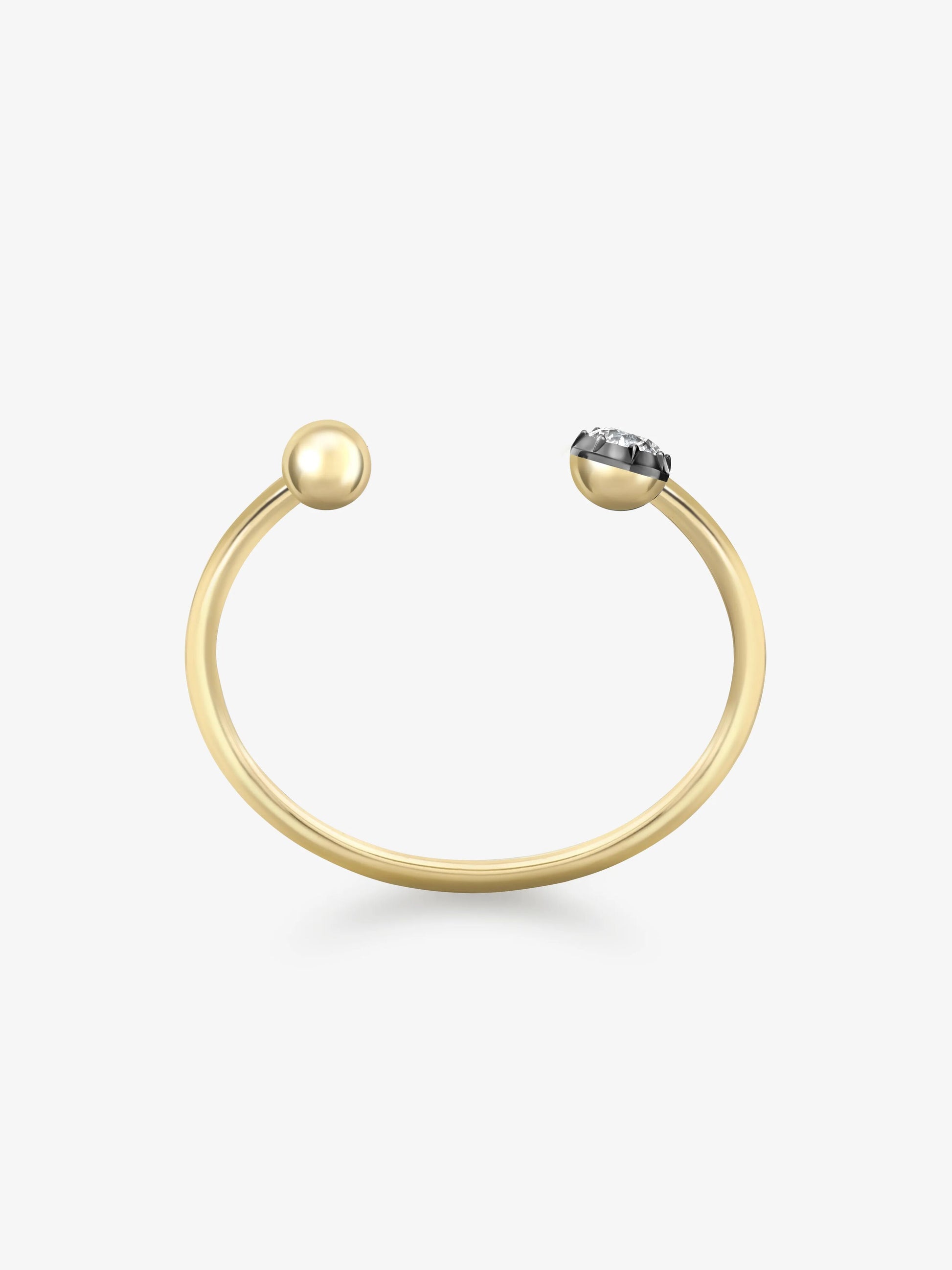 Orbit Yellow Gold & 3.42ct Diamond Sphere Bangle View 2