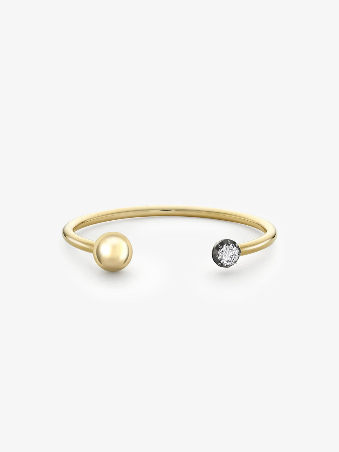 Orbit Yellow Gold & 0.90ct Diamond Sphere Bangle  View 1