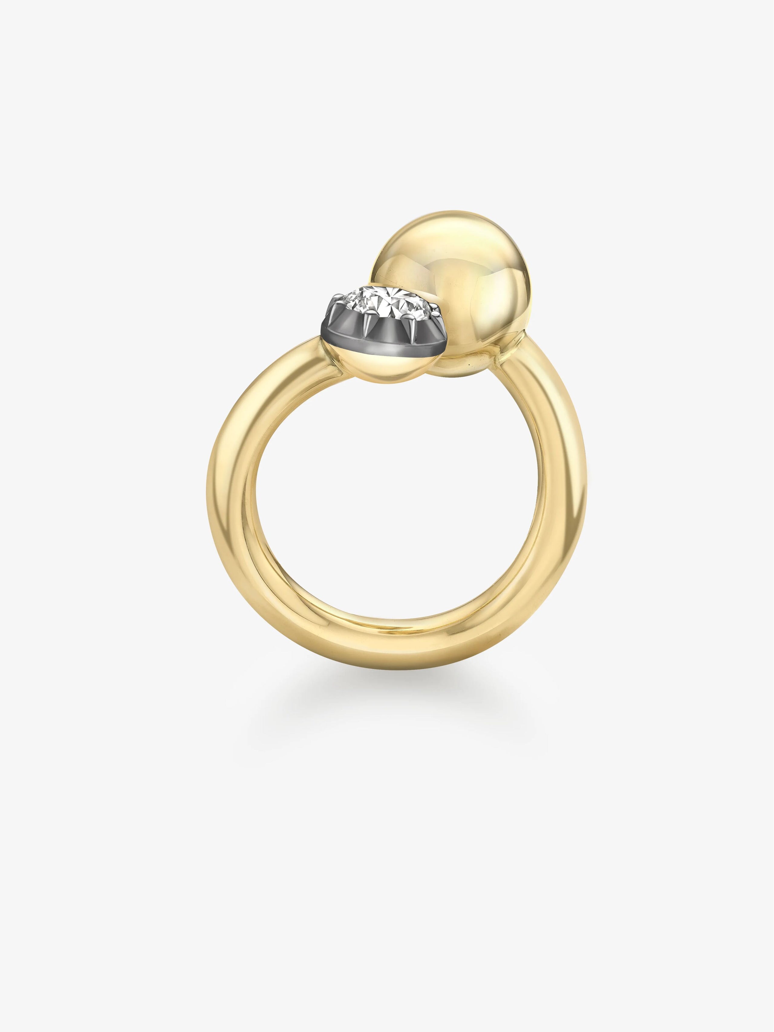 Orbit Yellow Gold & 0.80ct Diamond Sphere Ring View 4