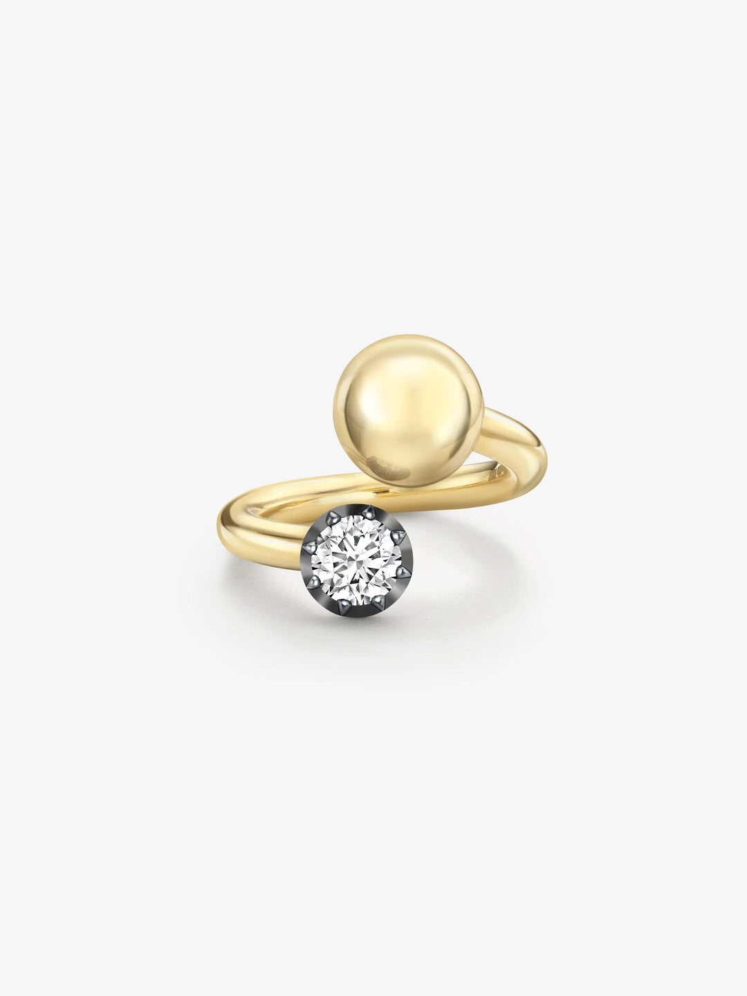 Orbit Yellow Gold & 0.80ct Diamond Sphere Ring  View 1