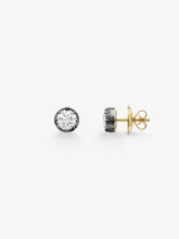 1ct Diamond & Blackened Gold Stud Earrings