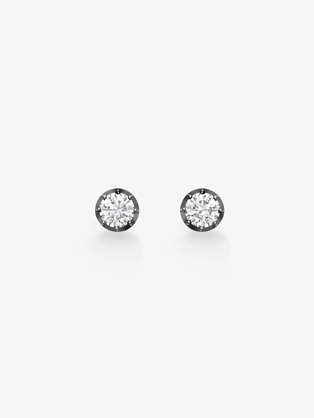 1ct Diamond & Blackened Gold Stud Earrings  View 1