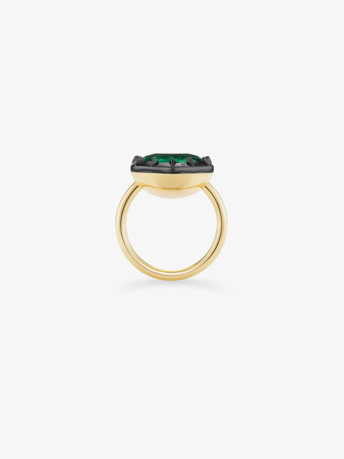 5.81ct Heart-Shaped Emerald Button Back Ring View 4