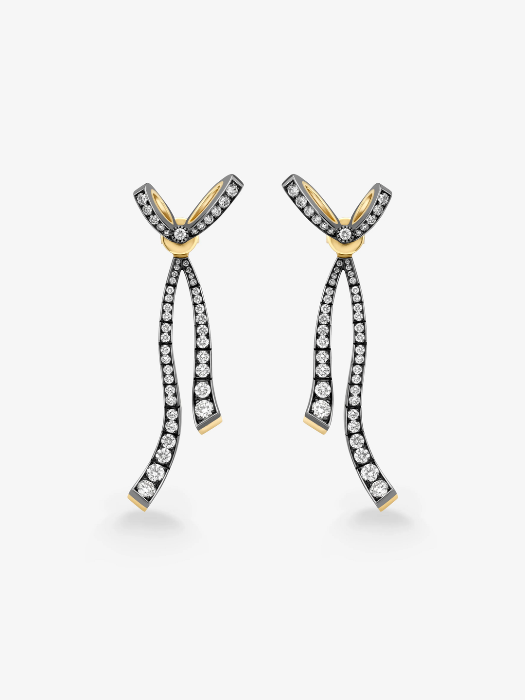 Bows Diamond & Ribbon Drop Earrings  View 1