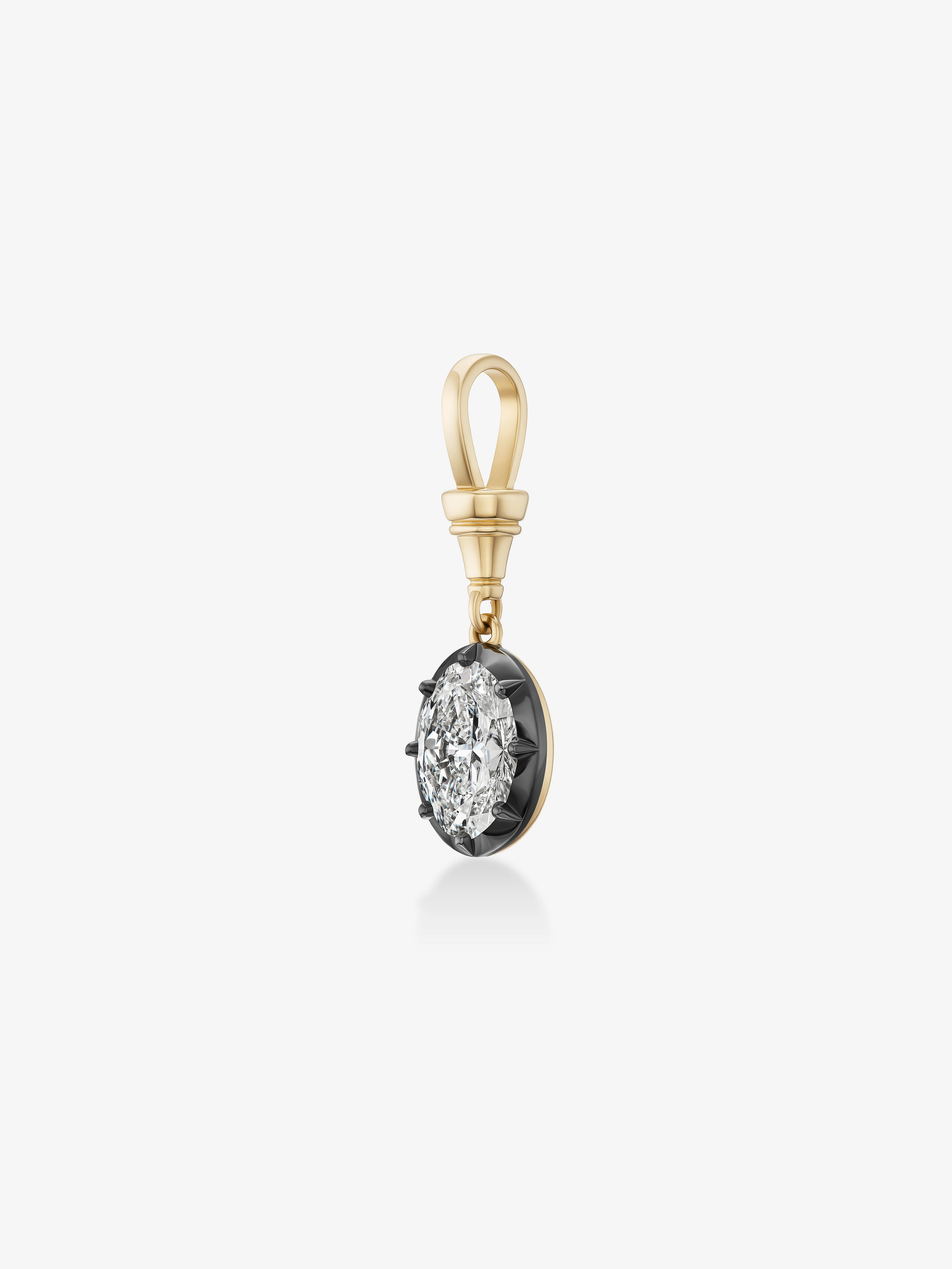 Ball n Chain 3.01ct Oval Diamond Pendant View 2