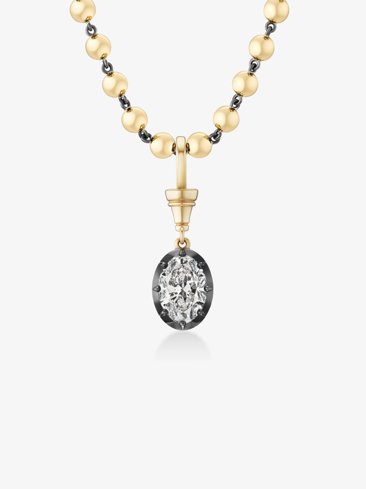 Ball n Chain 3.01ct Oval Diamond Pendant View 3