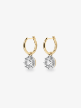 Jessica McCormack 1ct diamond and white gold hoop earrings with round brilliant diamond drops, combining contemporary style with antique inspired craftsmanship
