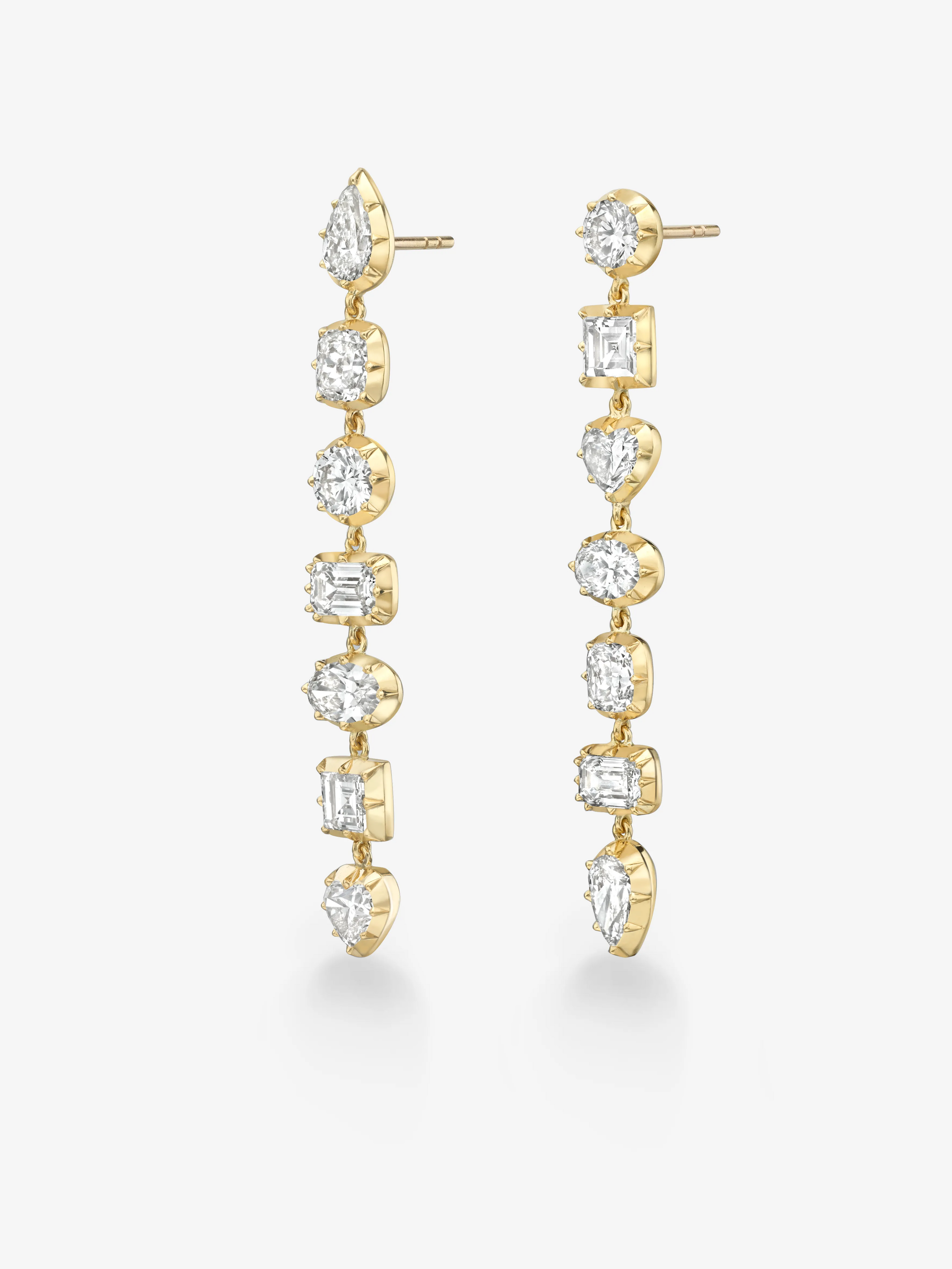 Diamond Cut-Down Drop Earrings View 2