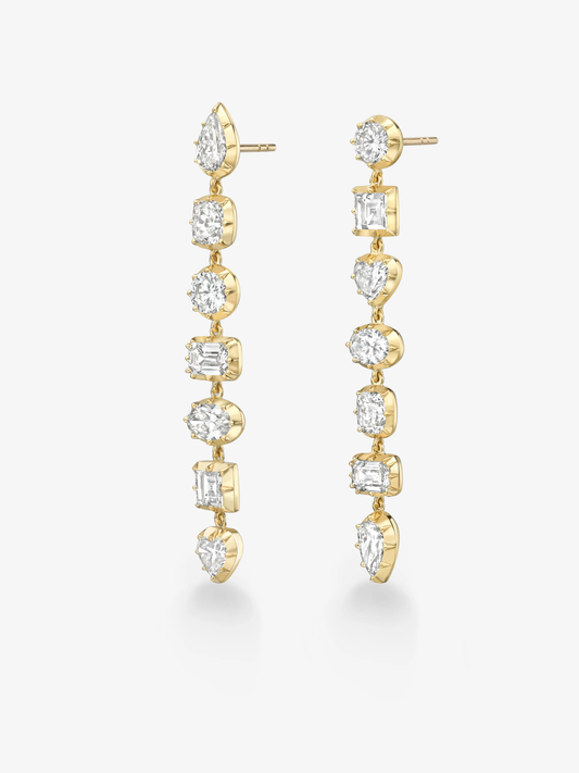 Diamond Cut-Down Drop Earrings View 2