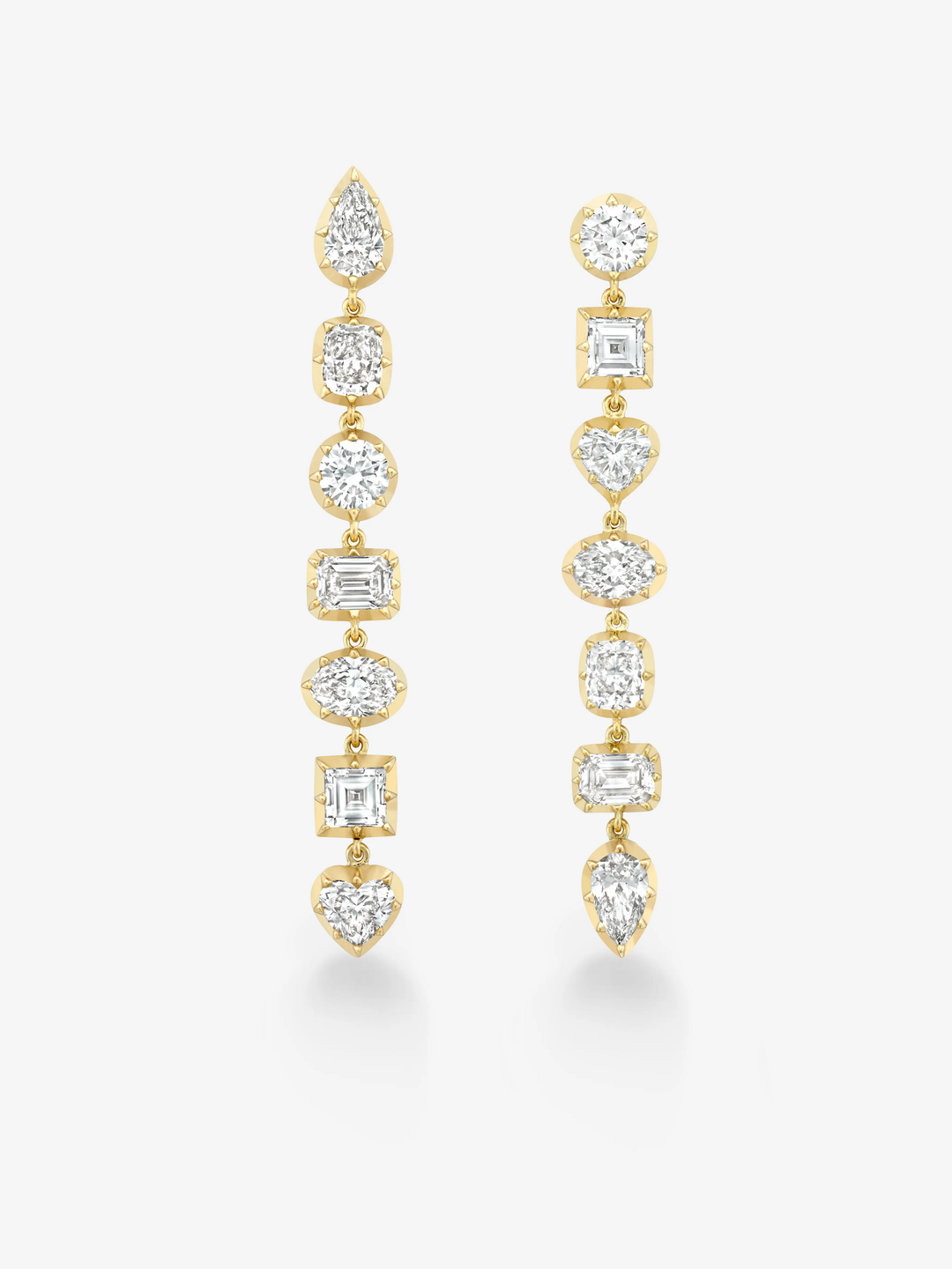 Diamond Cut-Down Drop Earrings  View 1