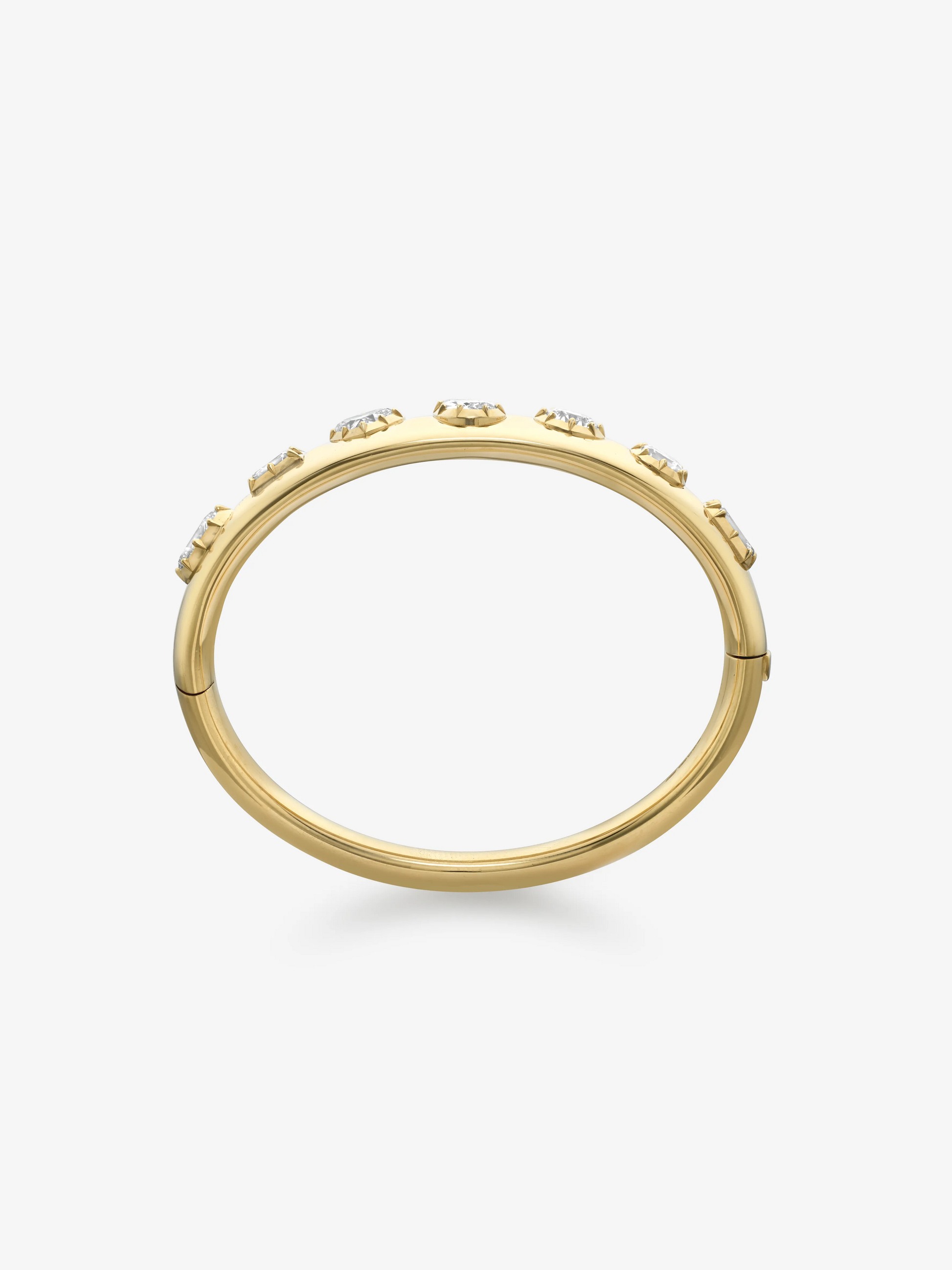 Diamond Cut-Down Yellow Gold Bangle View 4