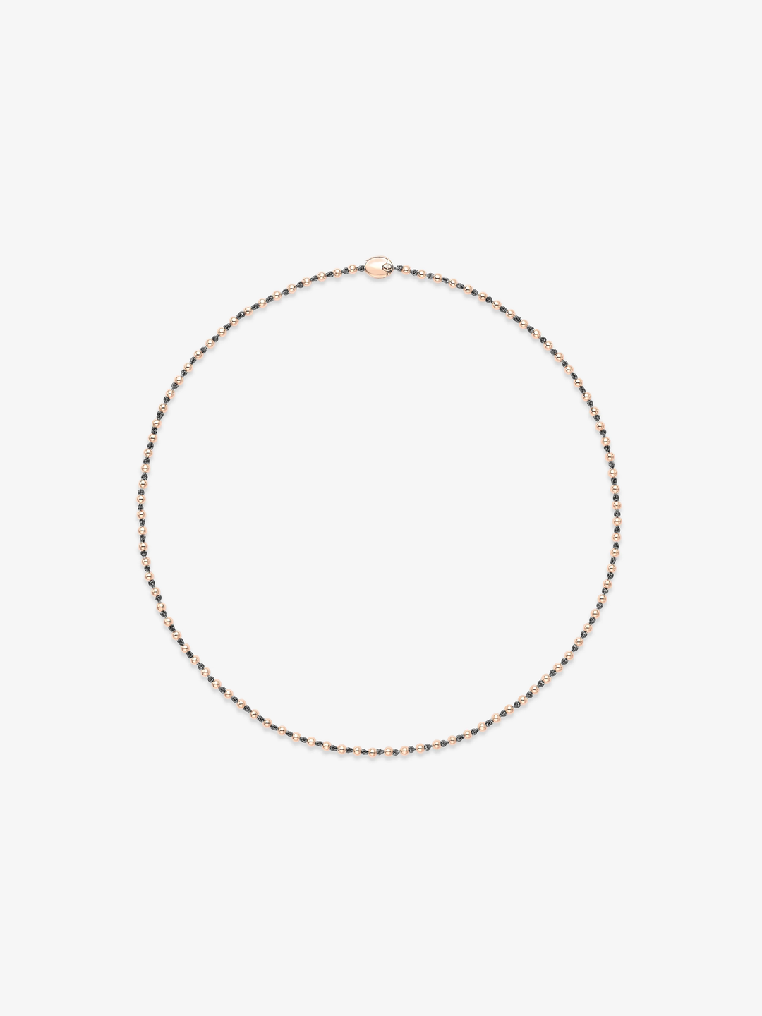Delicate rose gold micro ball chain necklace featuring finely crafted links, embodying Jessica McCormack’s blend of antique inspiration and modern elegance.  View 1