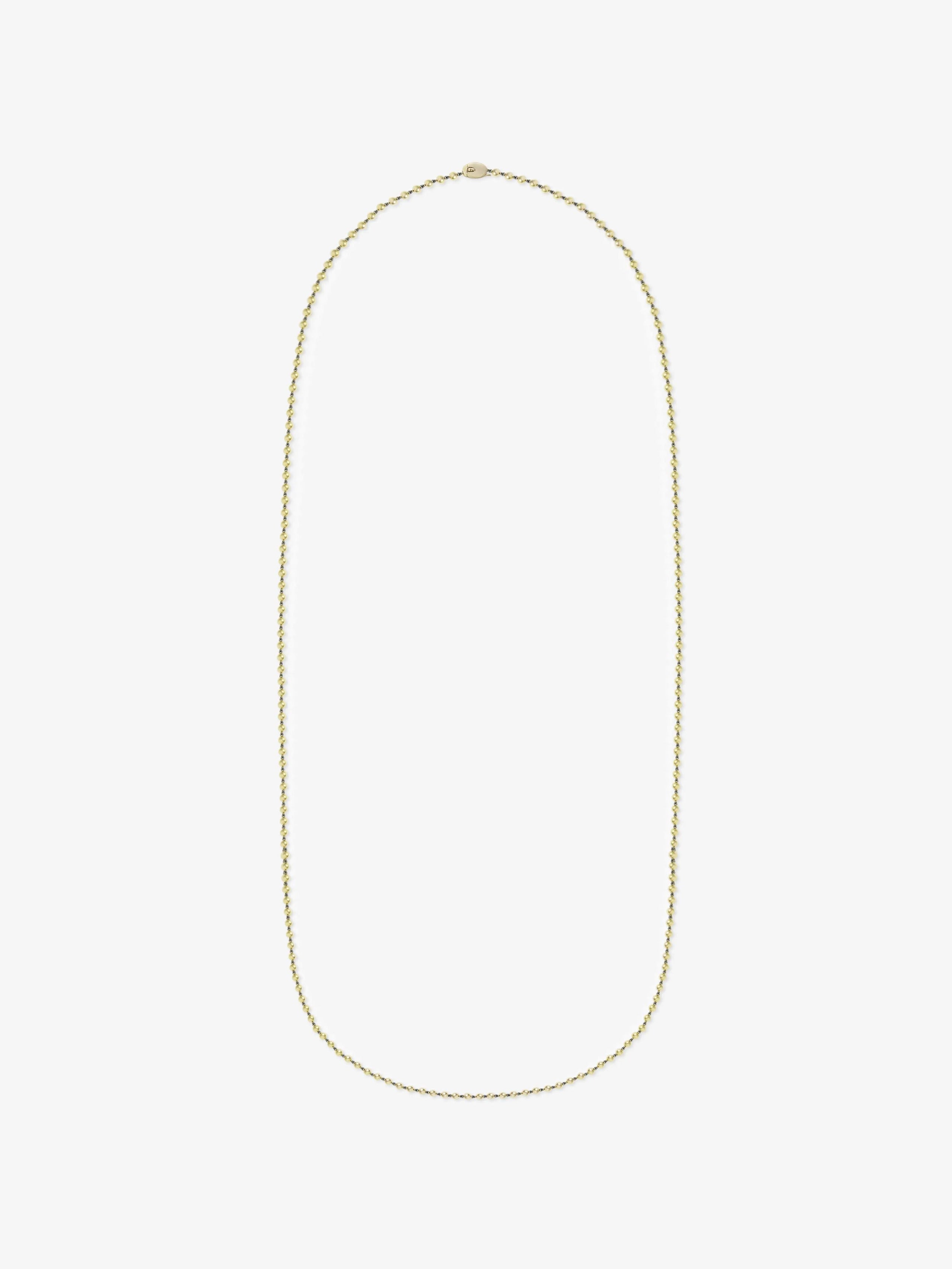 Micro Ball n Chain Yellow Gold 36" Necklace View 1