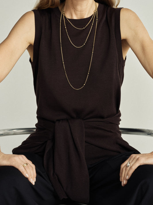 Orbit Yellow Gold Belcher Ball n Chain 16" Necklace View 3