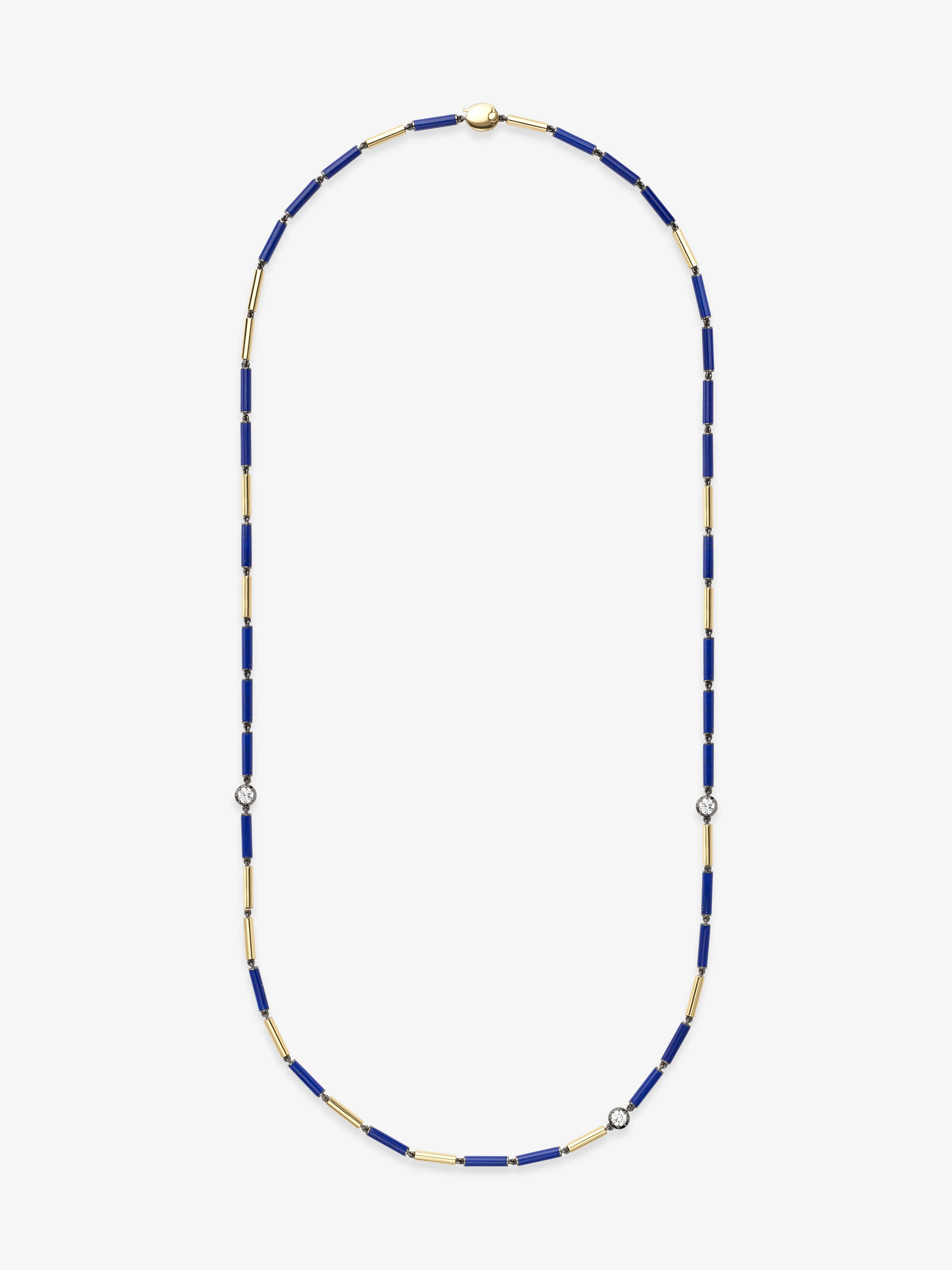 Medallions Long Guard Lapis & Diamond 30" Necklace View 1