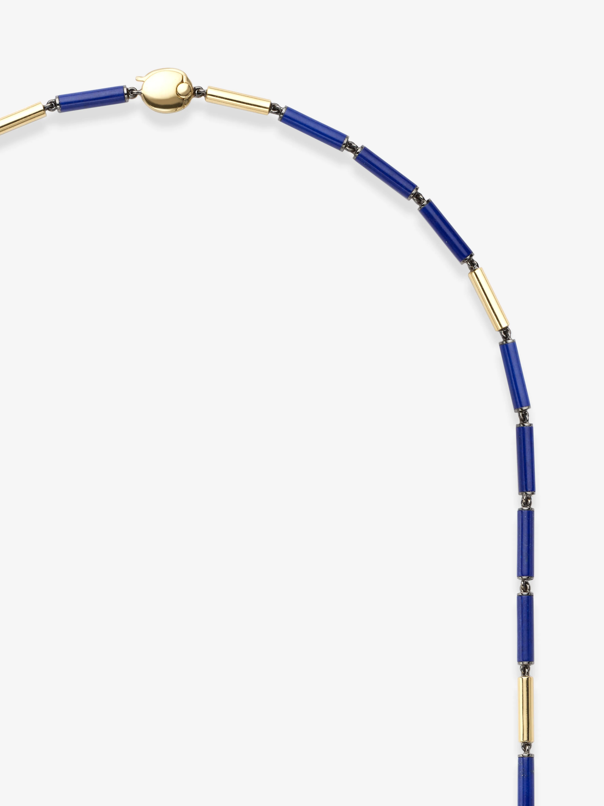 Medallions Long Guard Lapis & Diamond 30" Necklace View 3