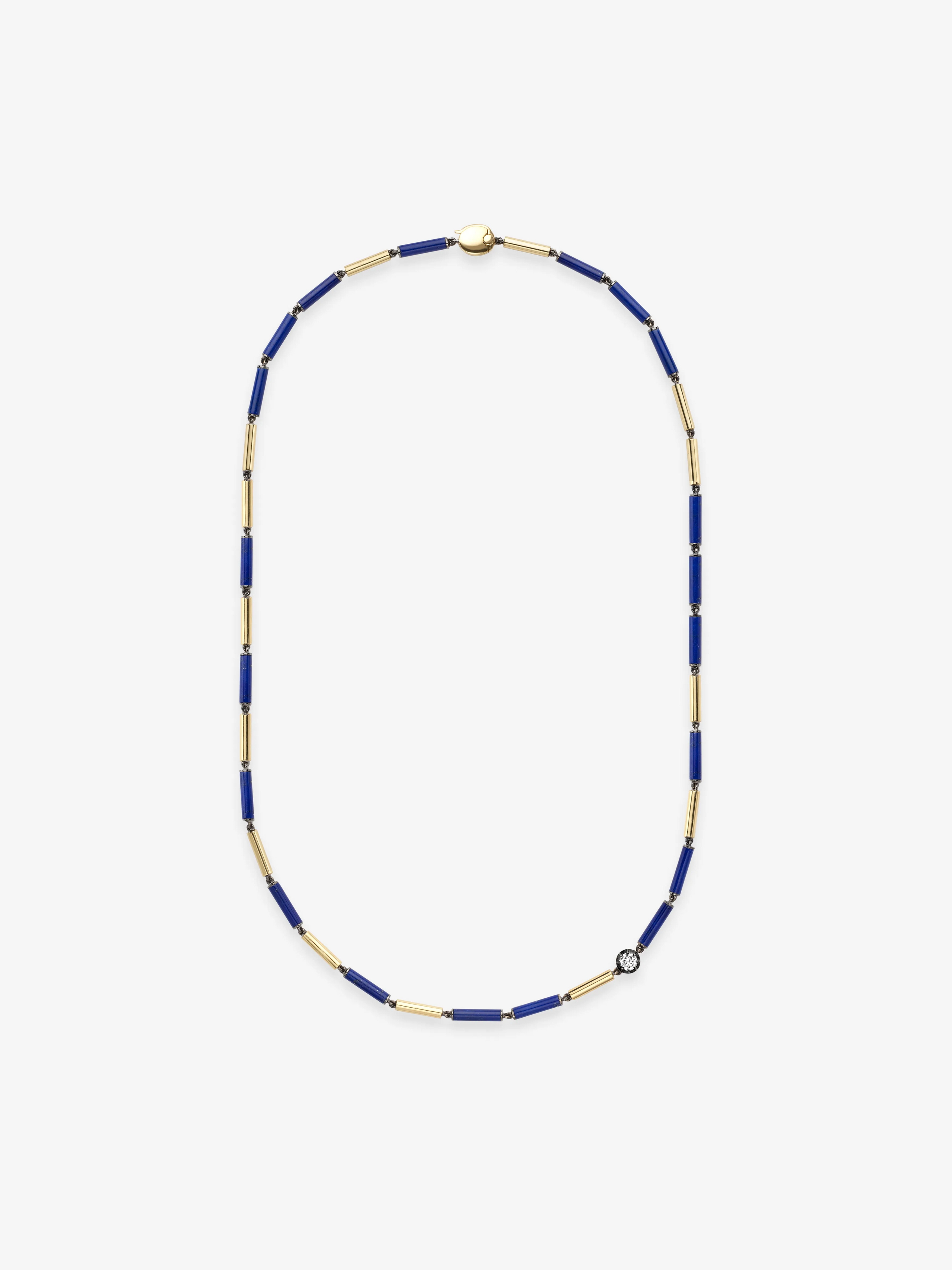 Medallions Long Guard Lapis & Diamond 21" Necklace View 1